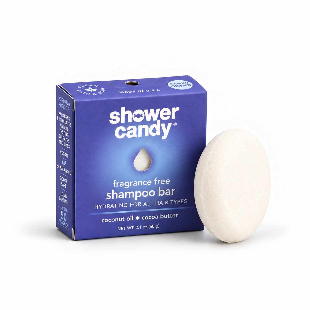 Fragrance Free Hydrating Shampoo Bar by SHOWER CANDY