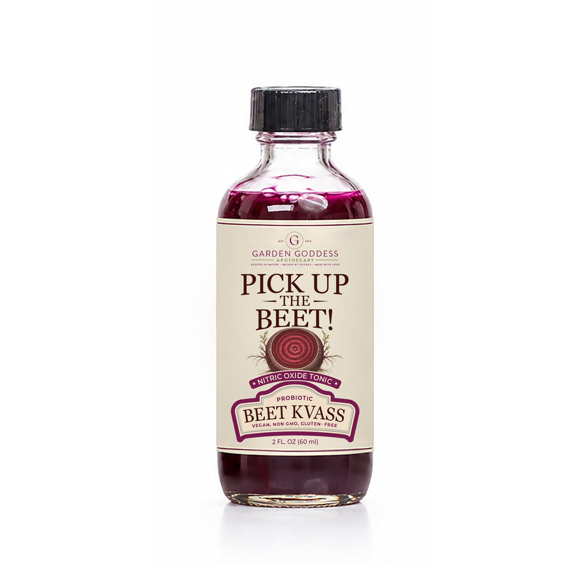 Organic Raw Beet Juice Kvass with Nutrients 2 oz Bottles