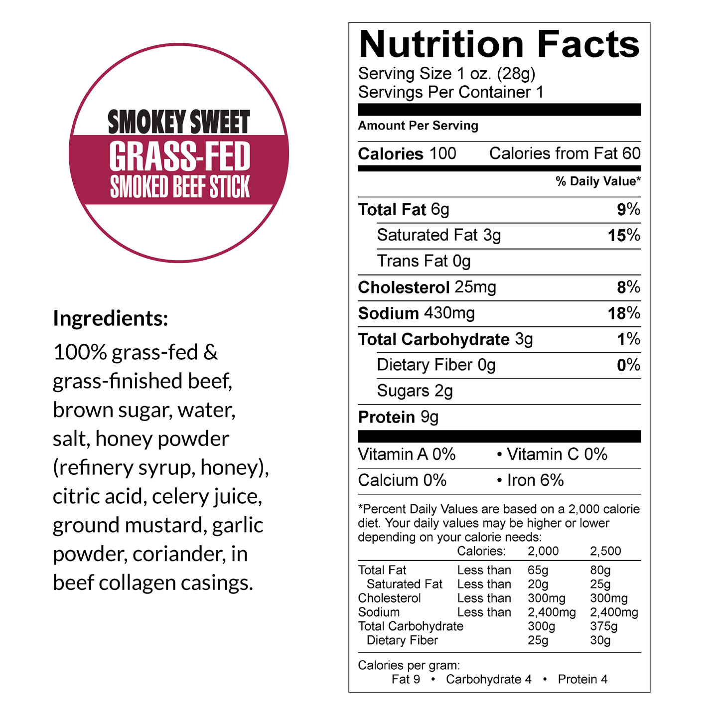 Variety - Original, Jalapeño, Smokey Sweet, 100% Grass-Fed Beef Sticks