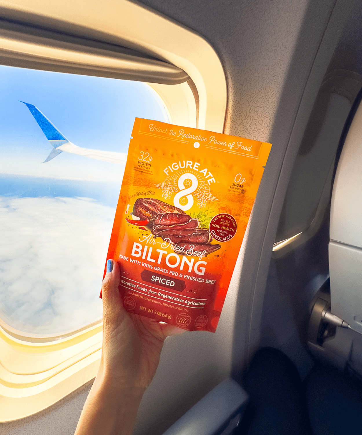 Spiced Grass Fed & Finished Beef Biltong, Pantry from Figure Ate Foods