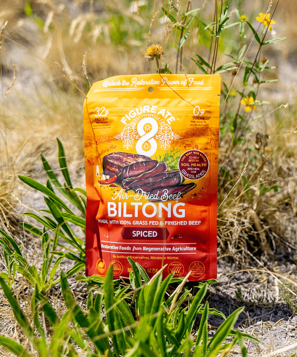Spiced Grass Fed & Finished Beef Biltong, Pantry from Figure Ate Foods