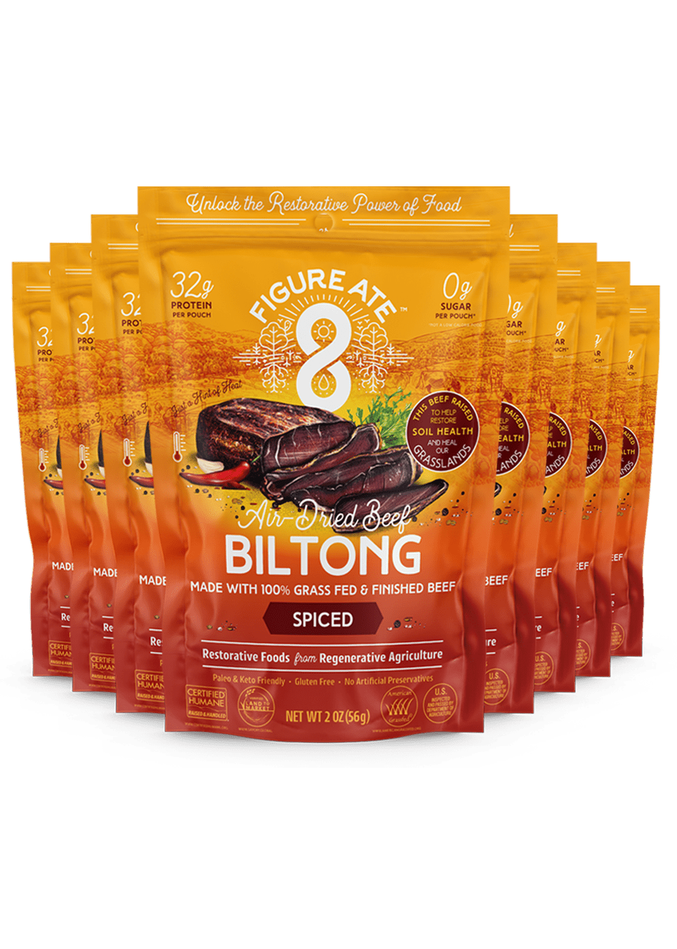 Spiced Grass Fed & Finished Beef Biltong