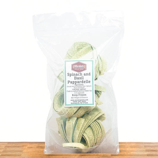 Hand Cut Fresh Spinach and Basil Pappardelle