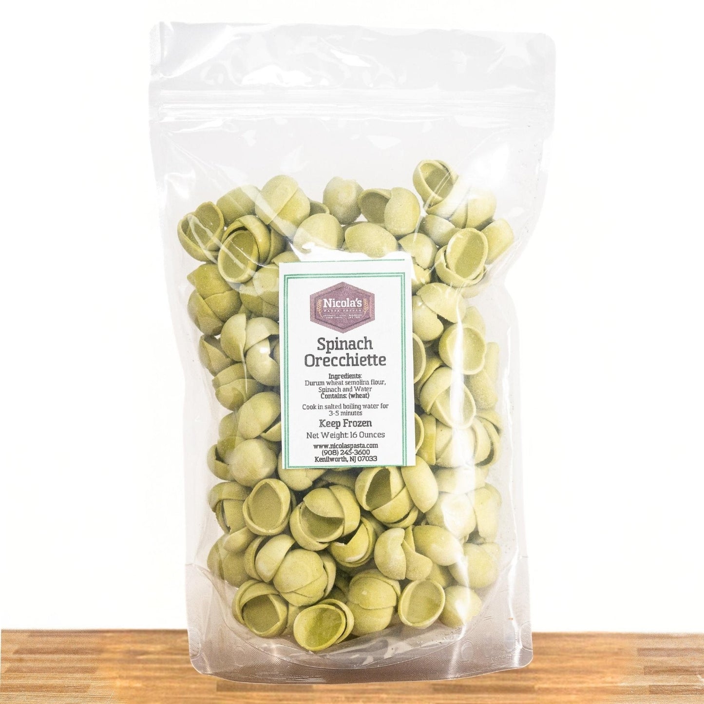 Fresh Spinach Orecchiette Pasta