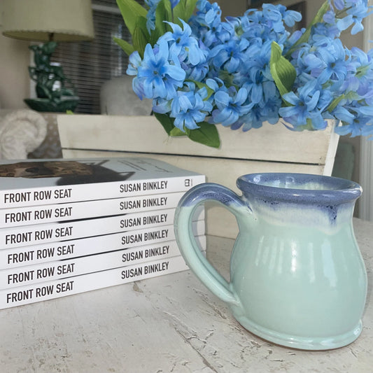 Round Belly Pottery Mug - Aqua Blue