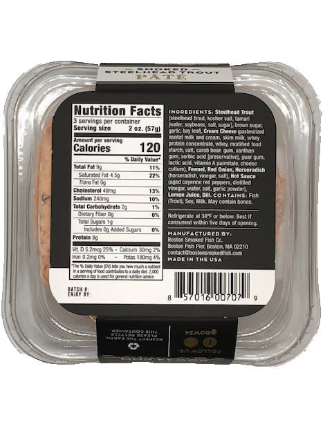 Smoked Steelhead Trout Pâté Food Service - 4 x 1.5 LB by Boston Smoked Fish
