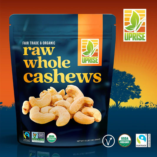 Certified Fair Trade Organic Whole Cashews (1.5 Lb)