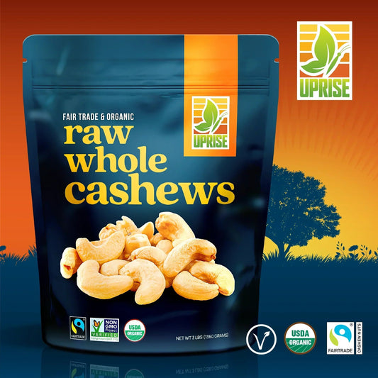 Certified Fair Trade Organic Whole Cashews (3 Lb)