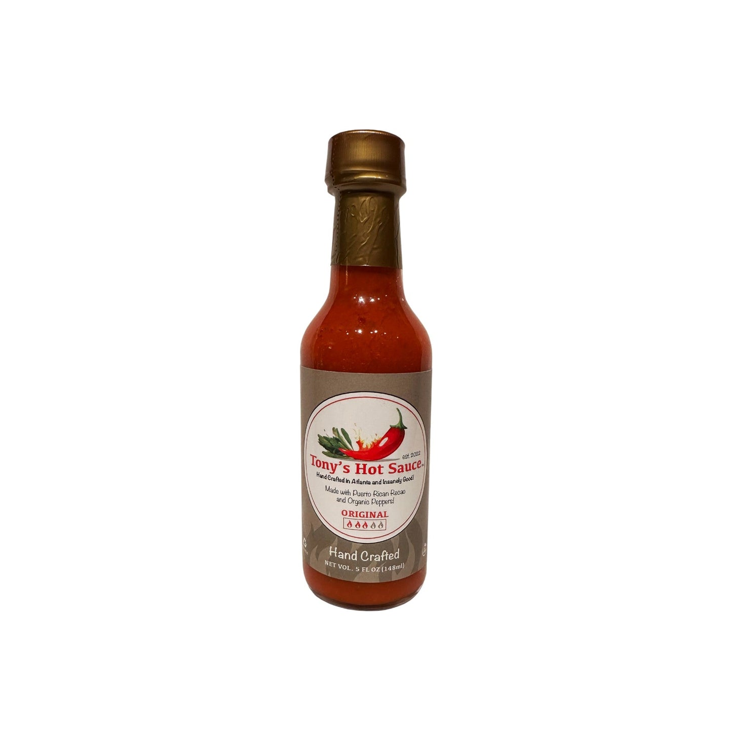 Tony's Handcrafted-"Original" Hot Sauce 5oz Bottle