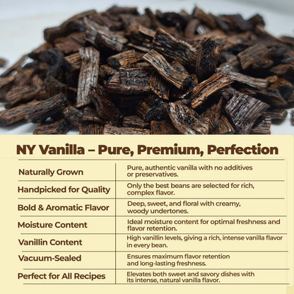 Premium Vanilla Cuts - 1 lb. From Whole Vanilla Beans Grade B | Cut and Sorted for Easy Use