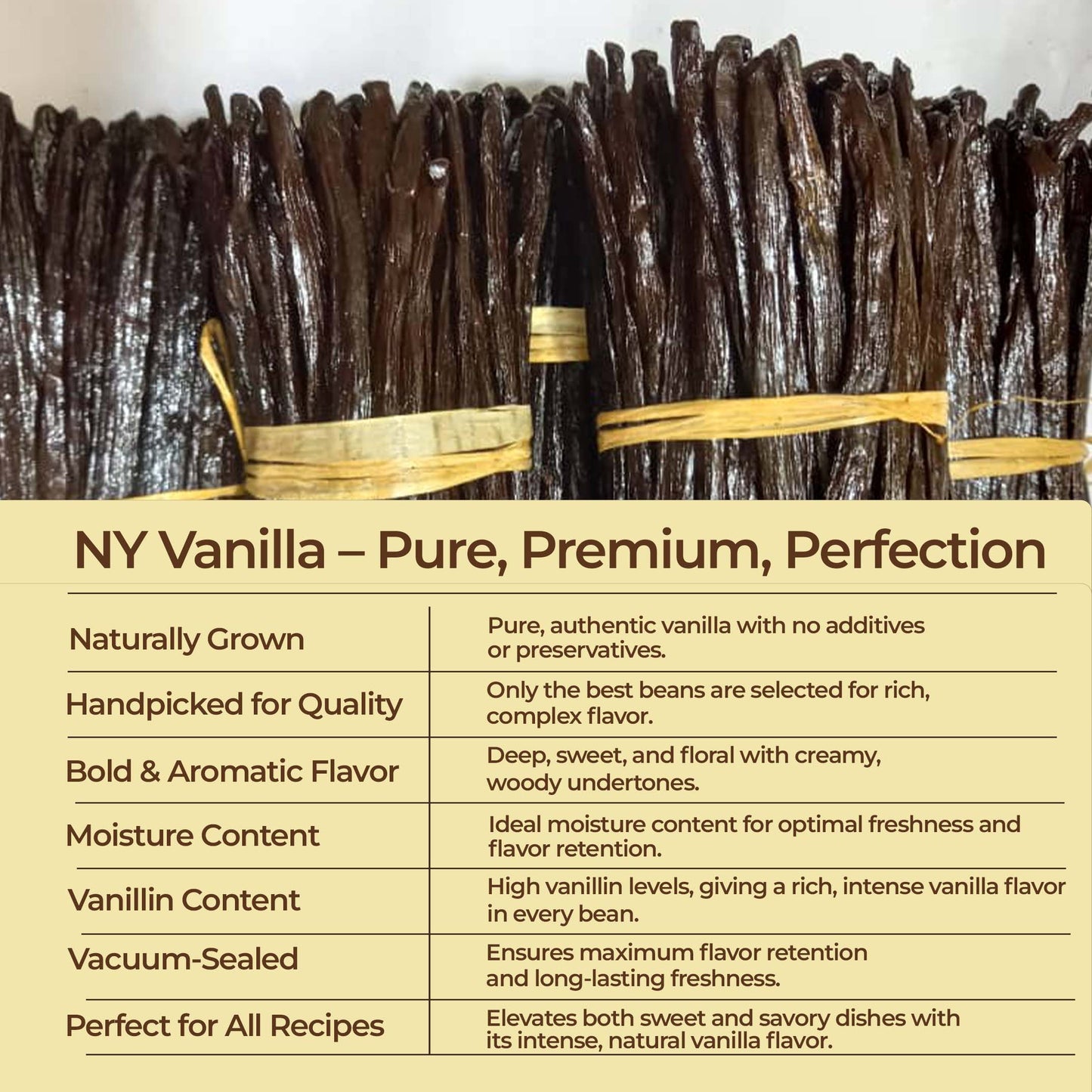 25 Premium Vanilla Beans Grade A  – Gourmet Vanilla Pods for Baking & Extract